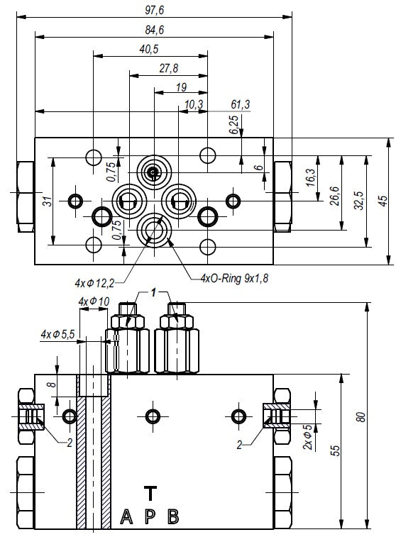 4/2 Wegeventil  automatisch 4/2RHA-06/20