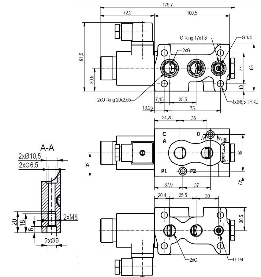 6/2 Wegeventil RS06TC-38/24-2